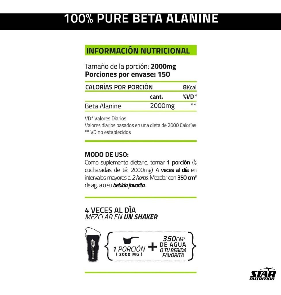 Beta Alanine Star Nutrition: Todo lo que necesitas saber